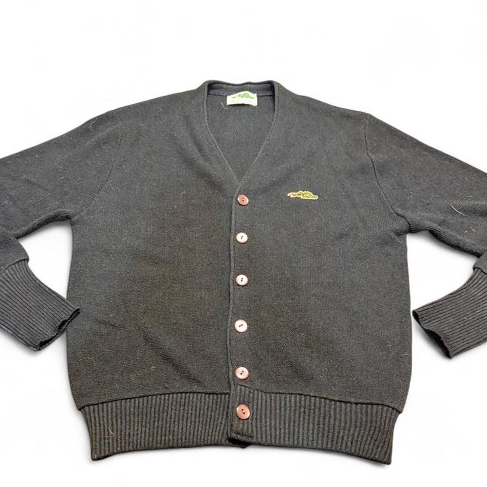 0177 Vintage Sears Braggin Dragon Black Cardigan